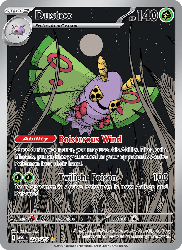 Dustox Illustration Rare – Pokémon TCG карта от Ascended Heroes (ASC 220)