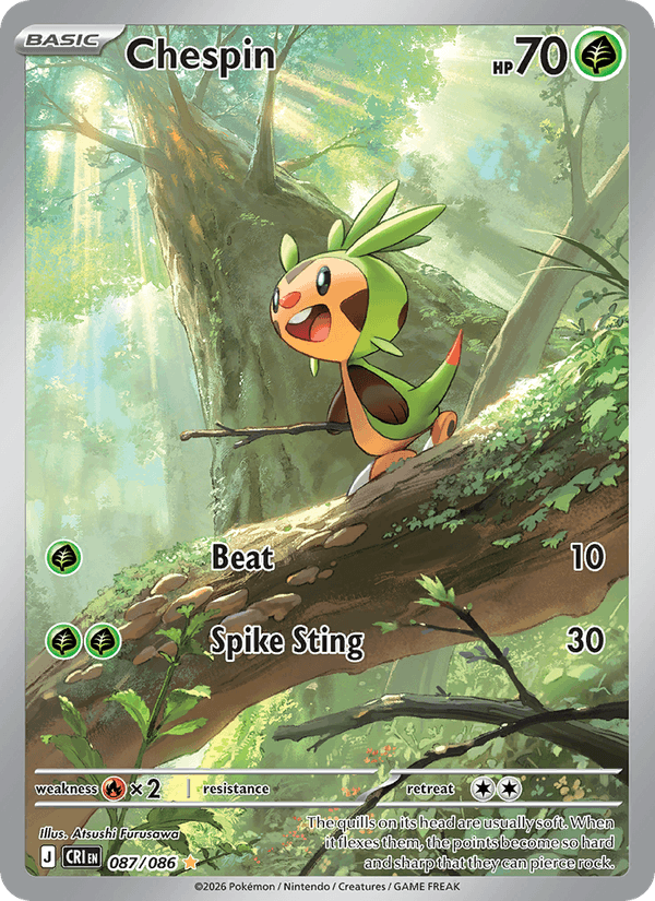 Chespin Illustration Rare – Pokémon TCG карта от Chaos Rising (CRI 087)