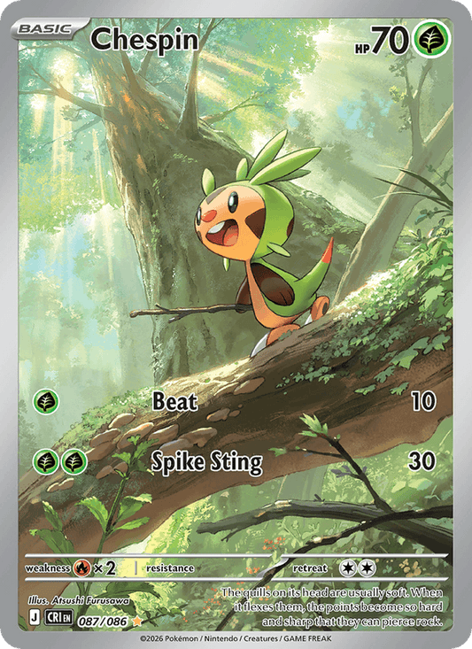 Chespin Illustration Rare – Pokémon TCG карта от Chaos Rising (CRI 087)