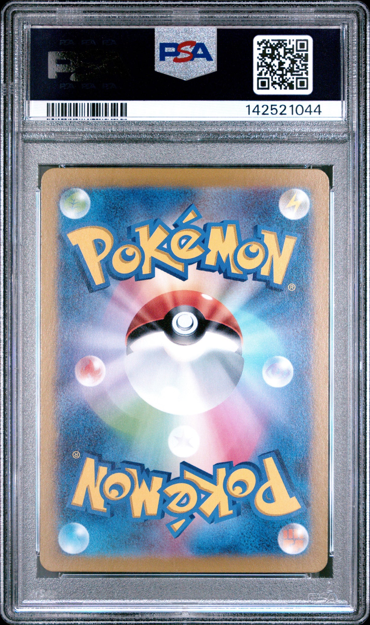 Pokémon N's Reshiram #109 PSA 10 — гръб на слаба със сертификат 142521044