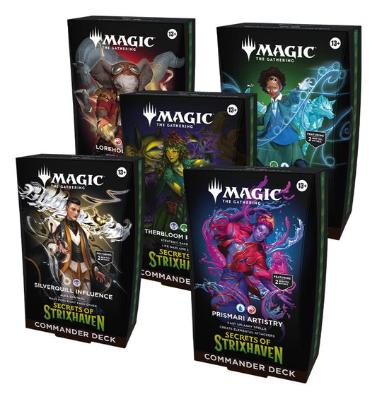 PRE-ORDER:Magic: The Gathering – Secrets of Strixhaven Commander Decks Case (5) – English